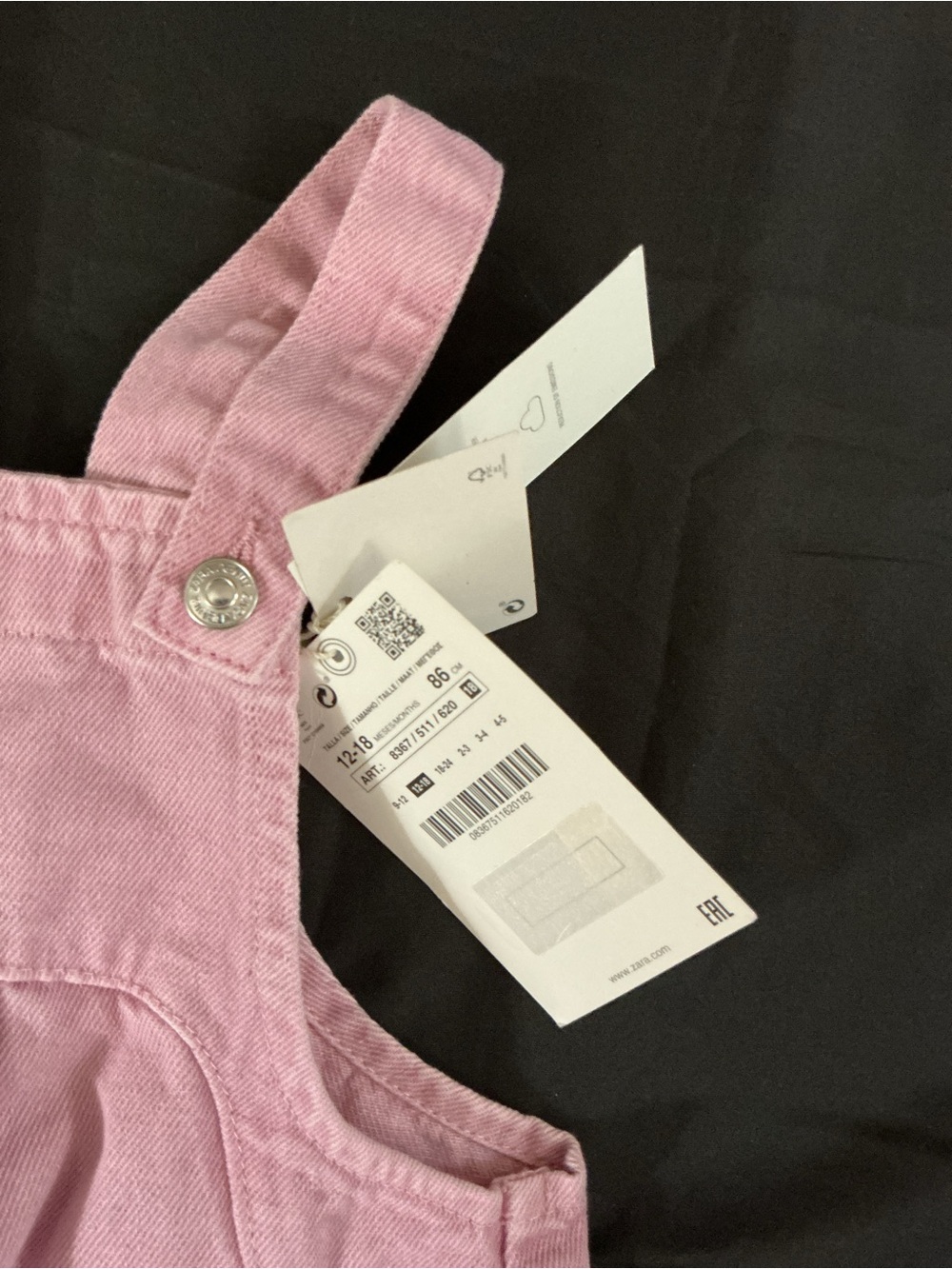 Zara Light Pink Girls' Cotton Overalls - Picture 11 of 16